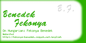 benedek fekonya business card